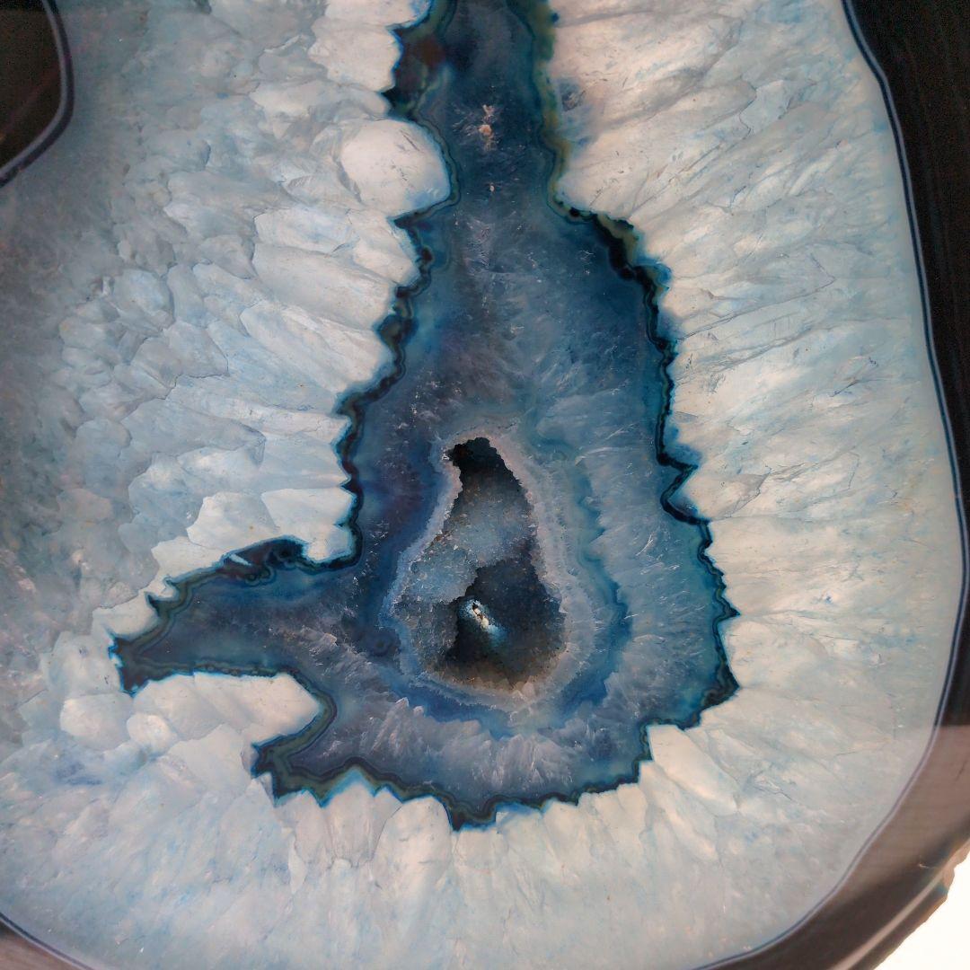 青　瑪瑙　鑑賞石　置物　台座　インテリア