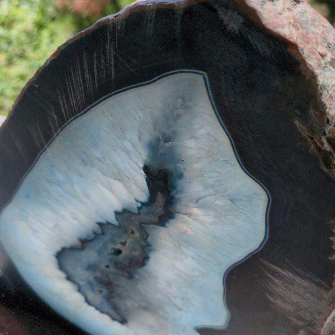 青　瑪瑙　鑑賞石　置物　台座　インテリア