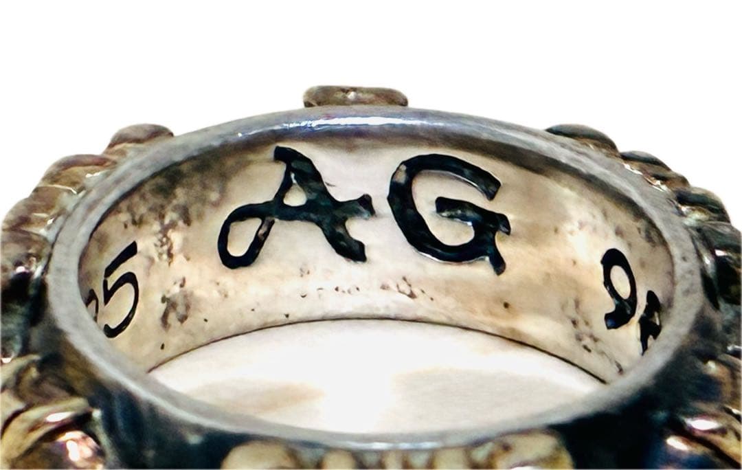 【希少】A&G リング　フローラルクロス　シルバー925 ゴールド　18K