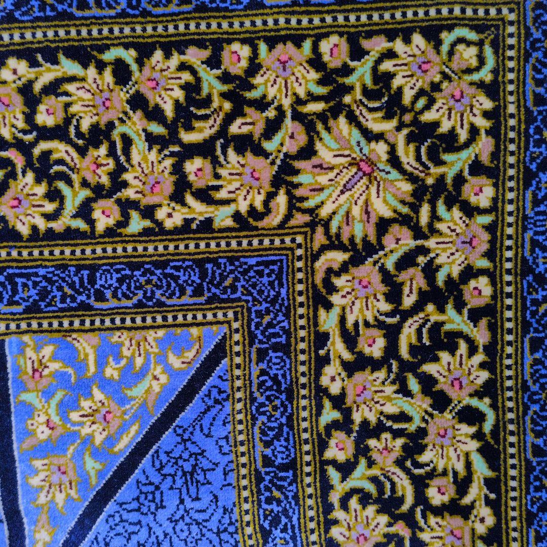 118x77cmペルシャ絨毯(5)・クム産・ギャッベ・絹・じゅうたん・