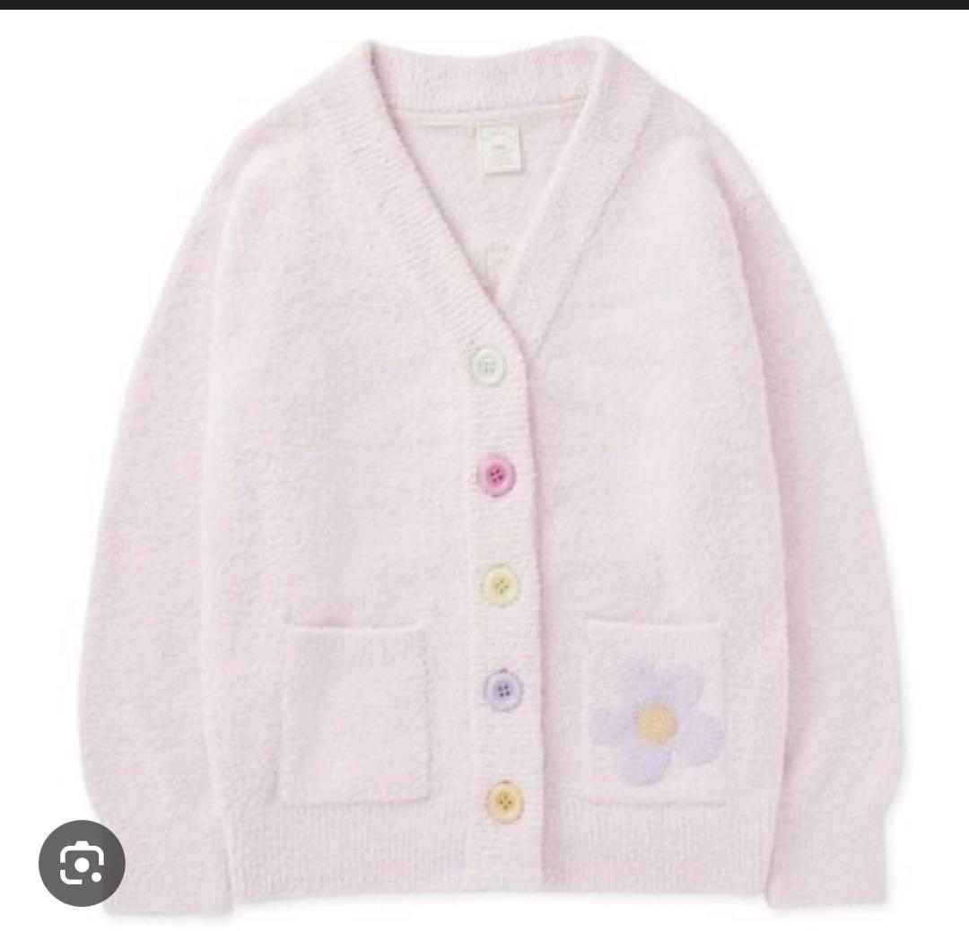 ジェラピケ韓国限定　　花刺繍カーディガン　ピンク