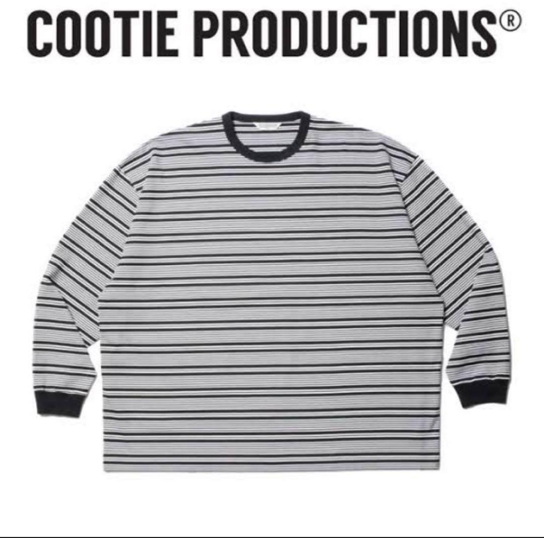 トップス COOTIE Supima Border Oversized L/STee