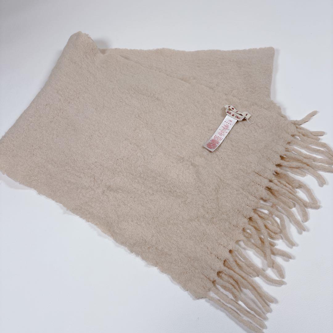 MARNI マルニ アルパカ マフラー ロゴラベル フリンジ ストール 大判