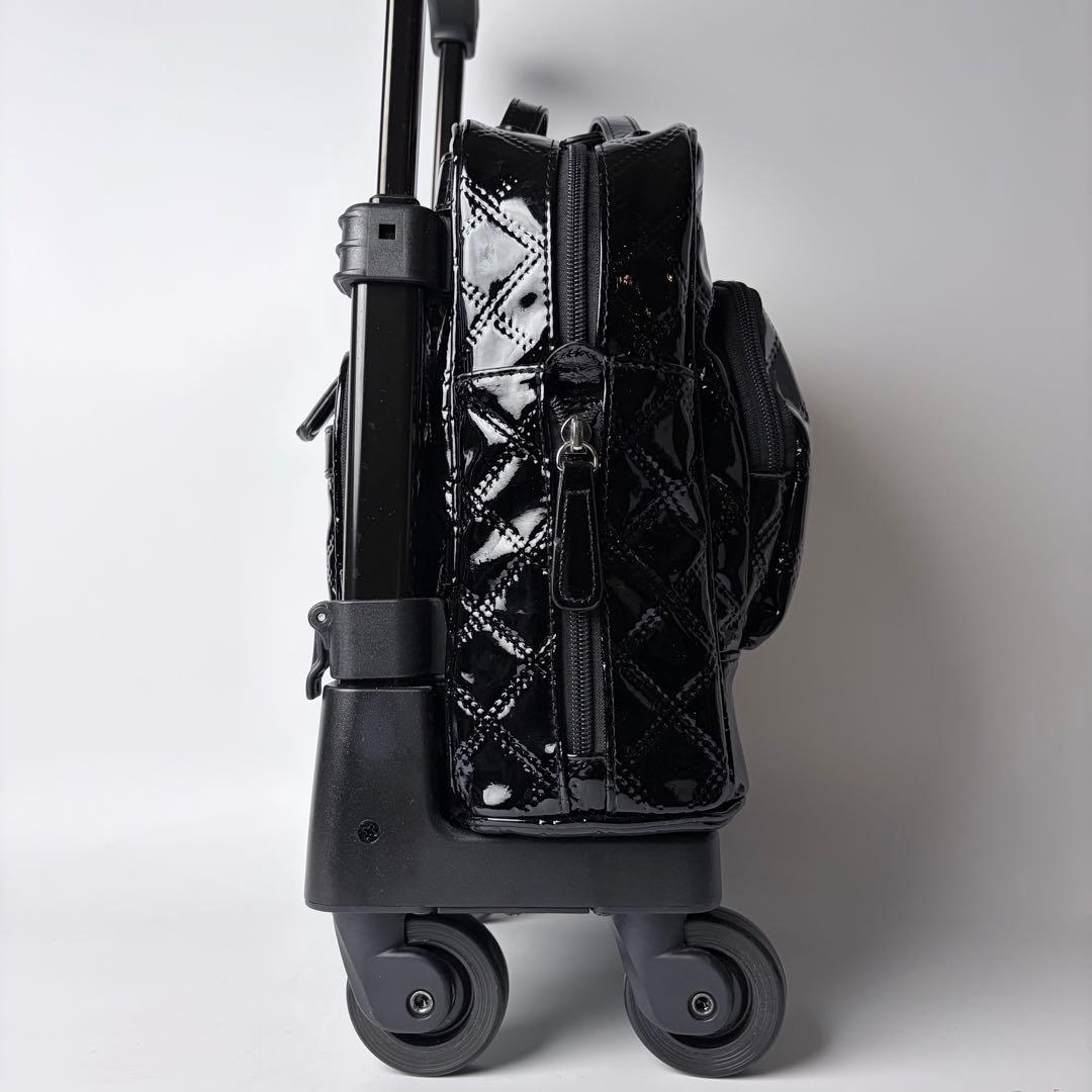 【美品】スワニー　エマイロ　エナメル　ショッピングカート　ストッパー付　４輪