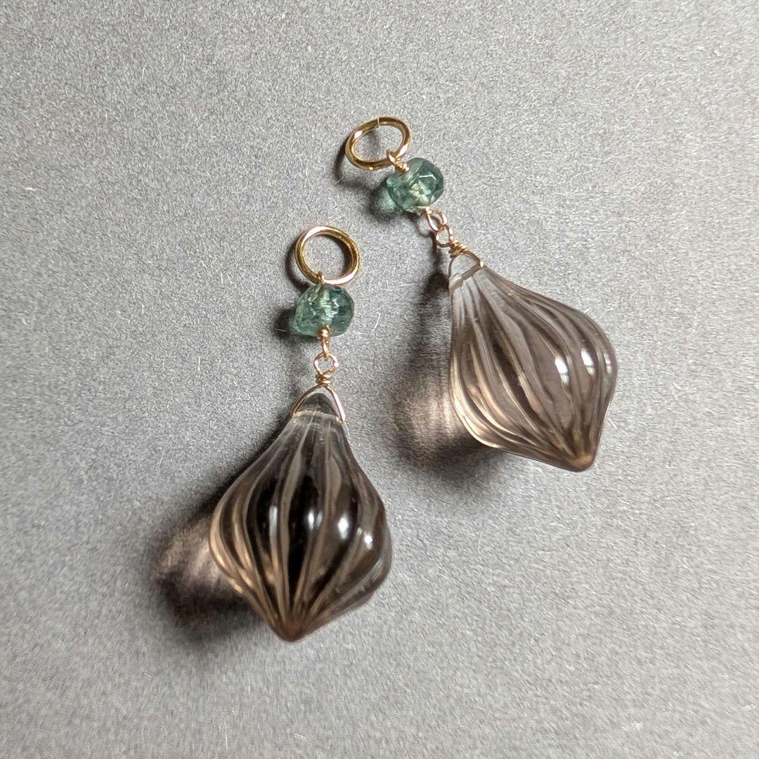 フォッシルコーラル ピアス