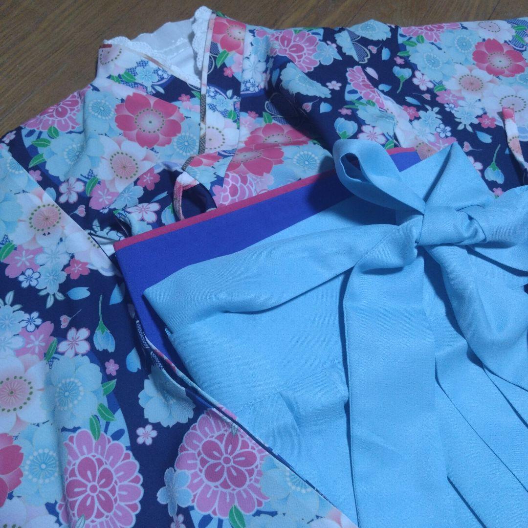 簡単110★キャサリンコテージ★袴セット＆フリル襦袢★青色