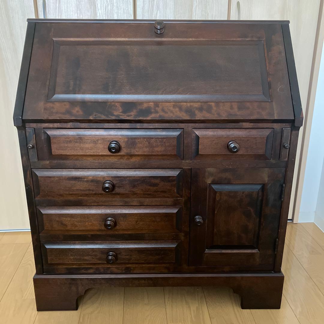 北海道民芸 ライティングビューロー チェスト 学習机 アンティーク インテリア
