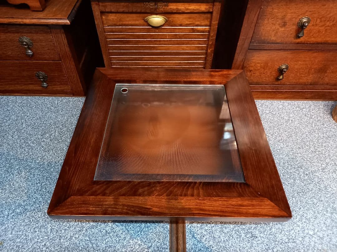 希少　和モダン　ショーケース　硝子　座卓　サイド　テーブル　民芸