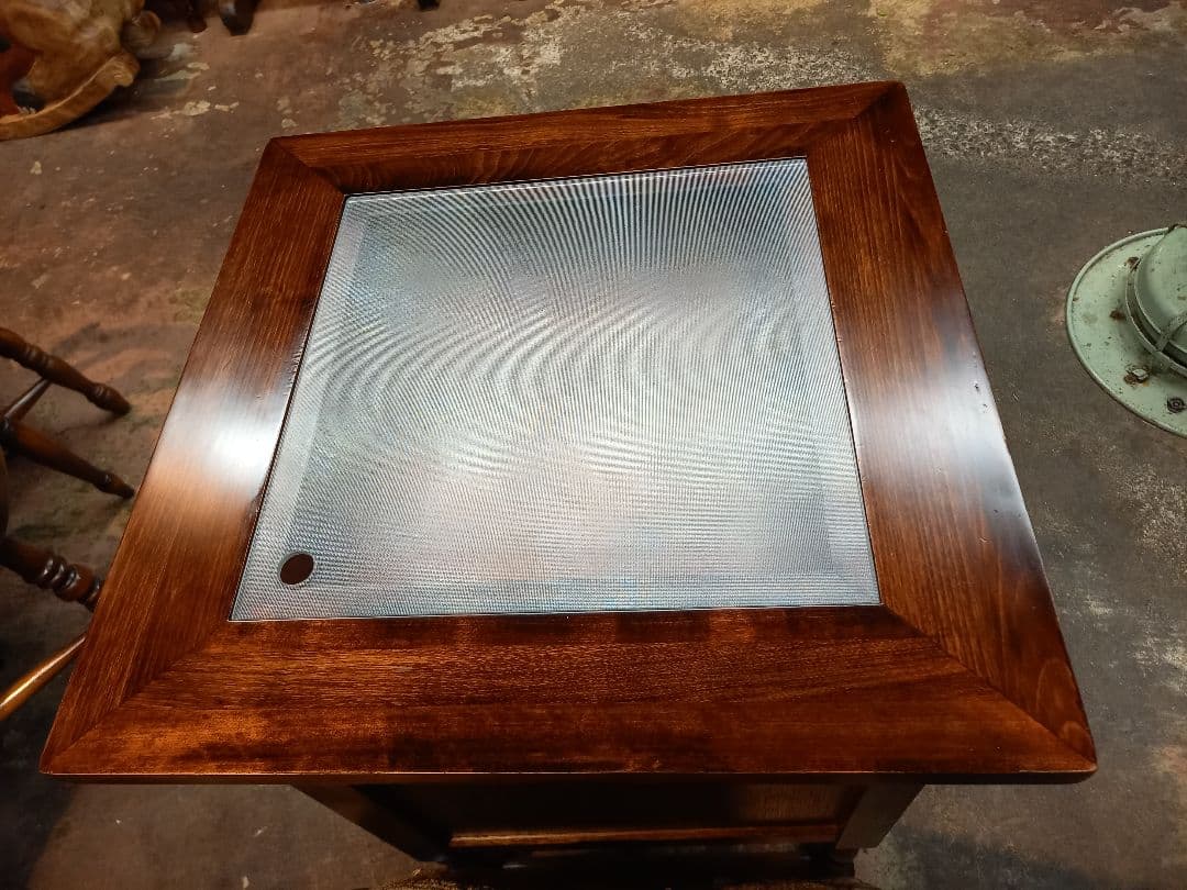 希少　和モダン　ショーケース　硝子　座卓　サイド　テーブル　民芸