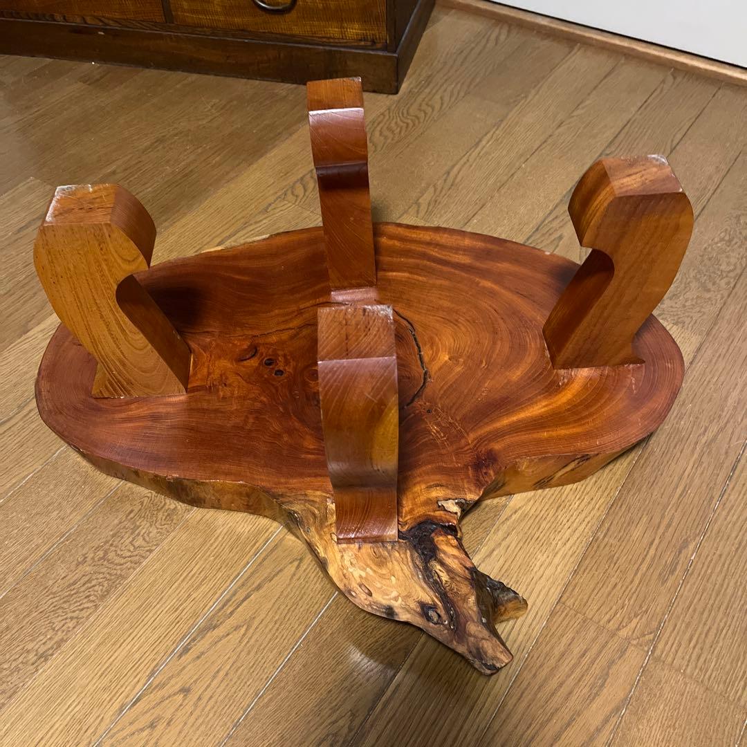 天然木　一枚板　座卓　テーブル　ちゃぶ台　花台　盆栽台　飾り棚