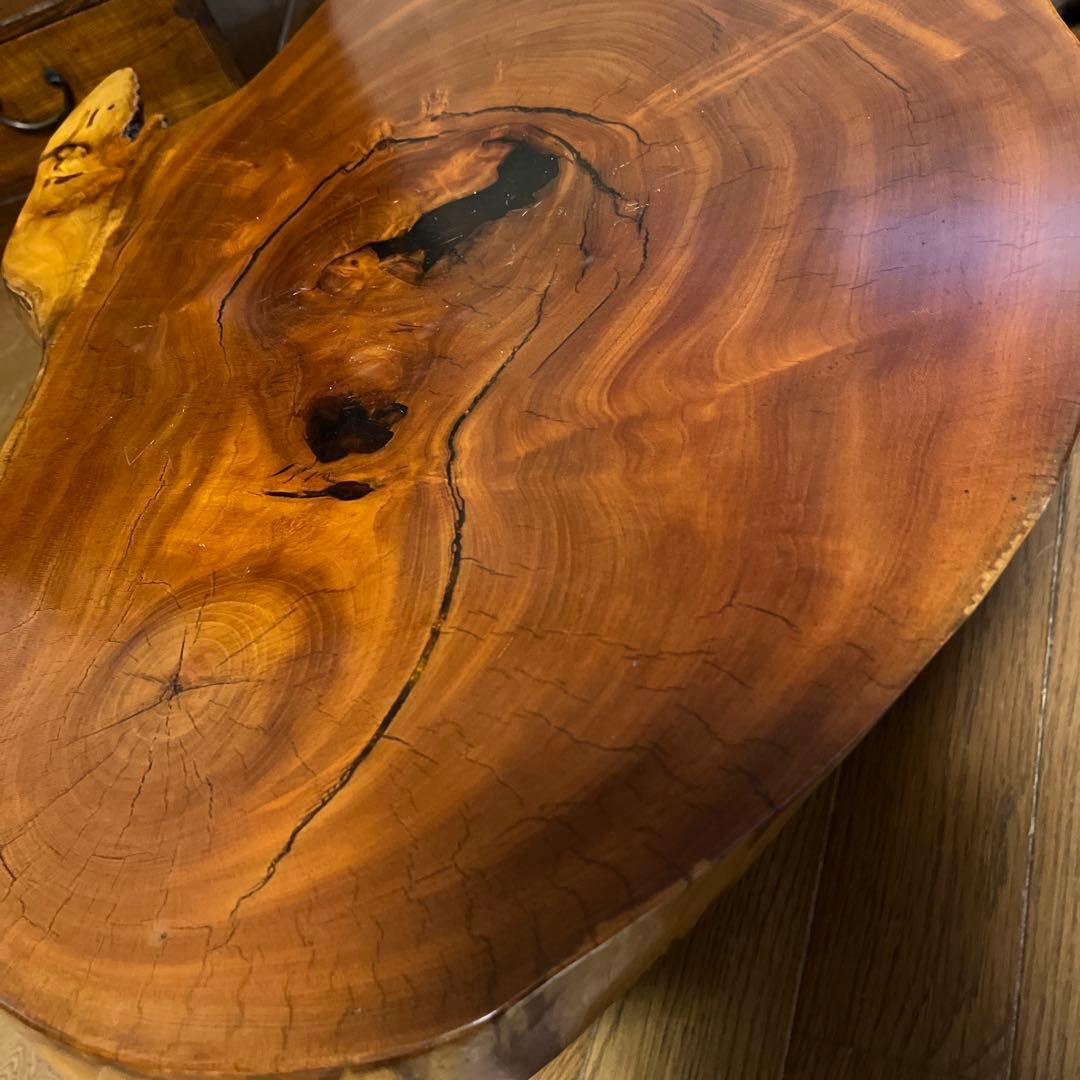 天然木　一枚板　座卓　テーブル　ちゃぶ台　花台　盆栽台　飾り棚