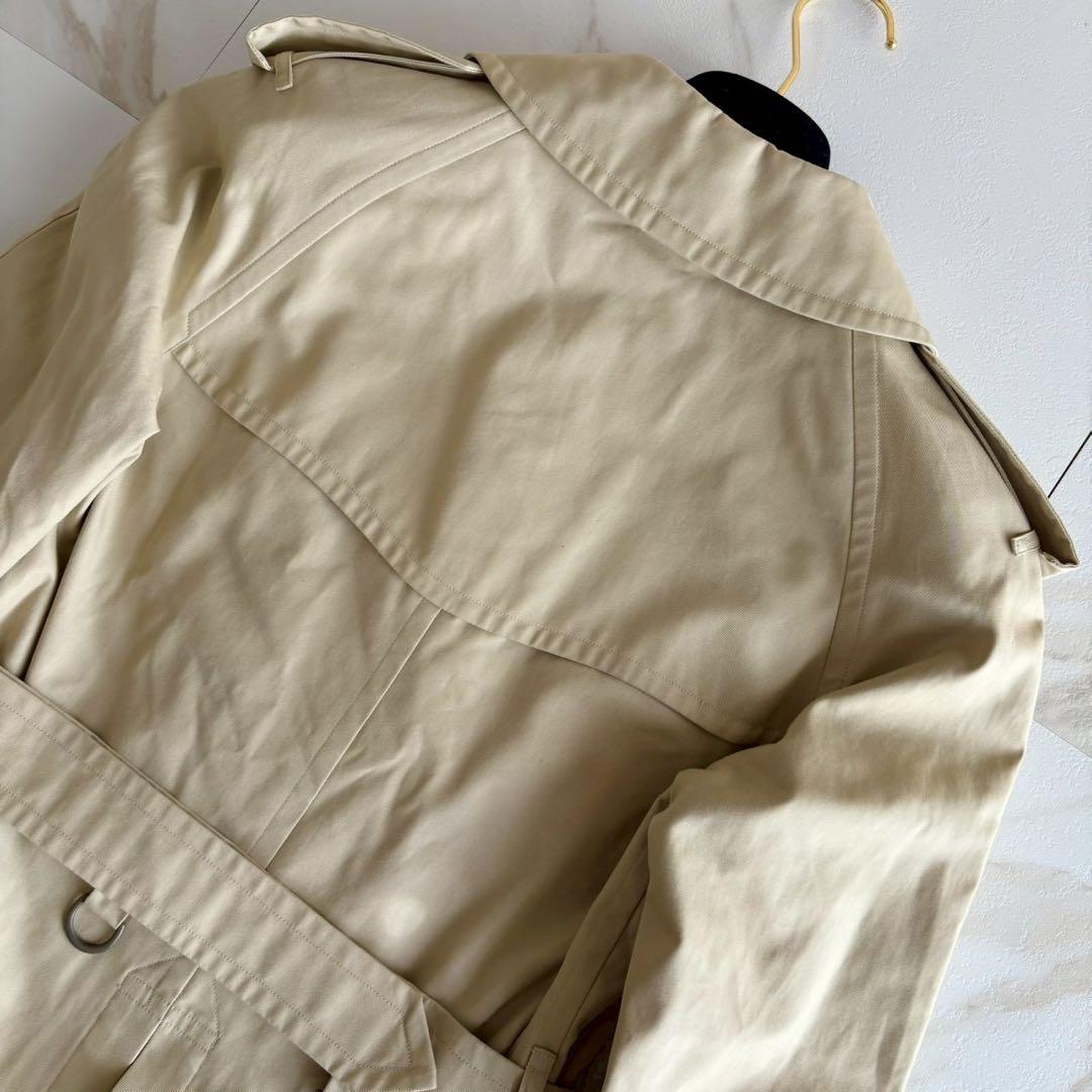 人気◆バーバリー ベルト付き トレンチ コート ホワイトベージュ M相当