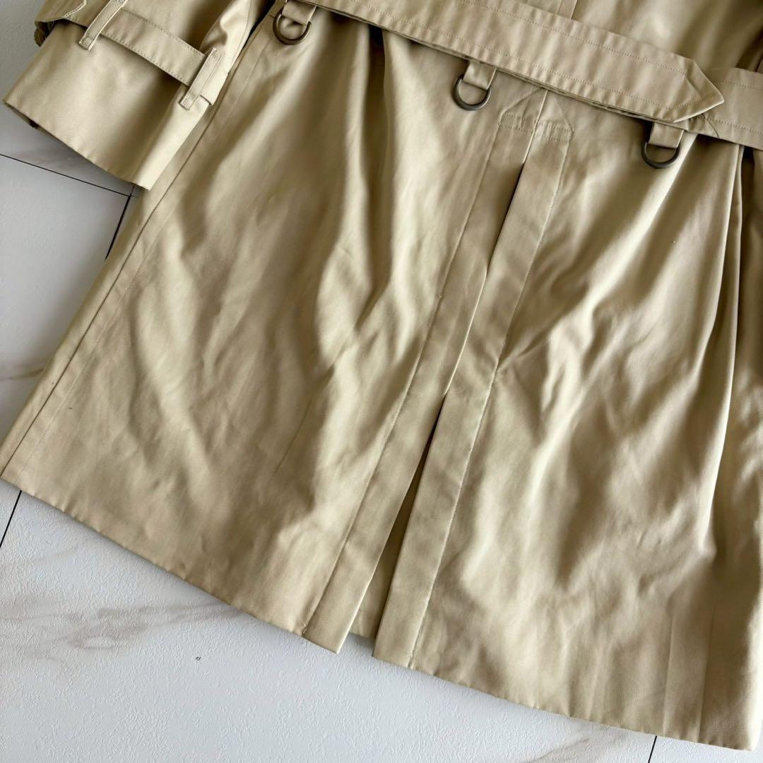 人気◆バーバリー ベルト付き トレンチ コート ホワイトベージュ M相当