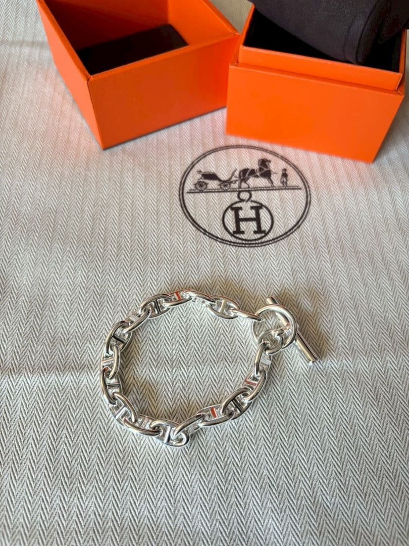 新品未使用正規店購入エルメス　シェーヌダンクル　mm17　シルバーブレスレット