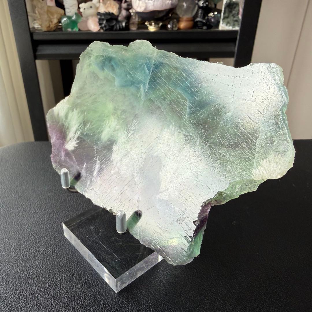 【tomo様確認専用】天然石フェザーフローライトのプレート　NO.020915