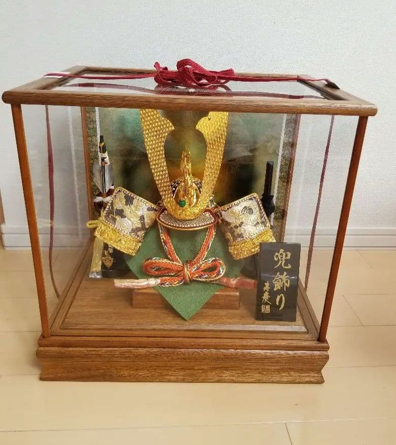 極美品　送料込み【寿慶】 五月人形　兜　ガラスケース付