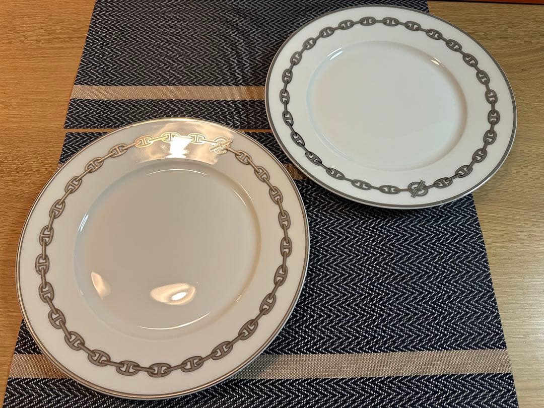 HERMES エルメス シェーヌダンクル皿 2枚セット【入手困難】