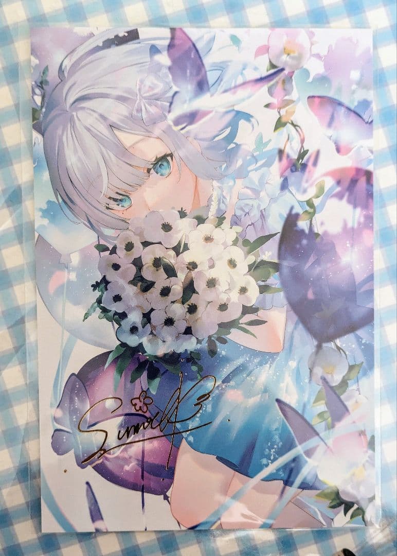 花芽すみれ　5周年複製箔押しサイン入りポストカード