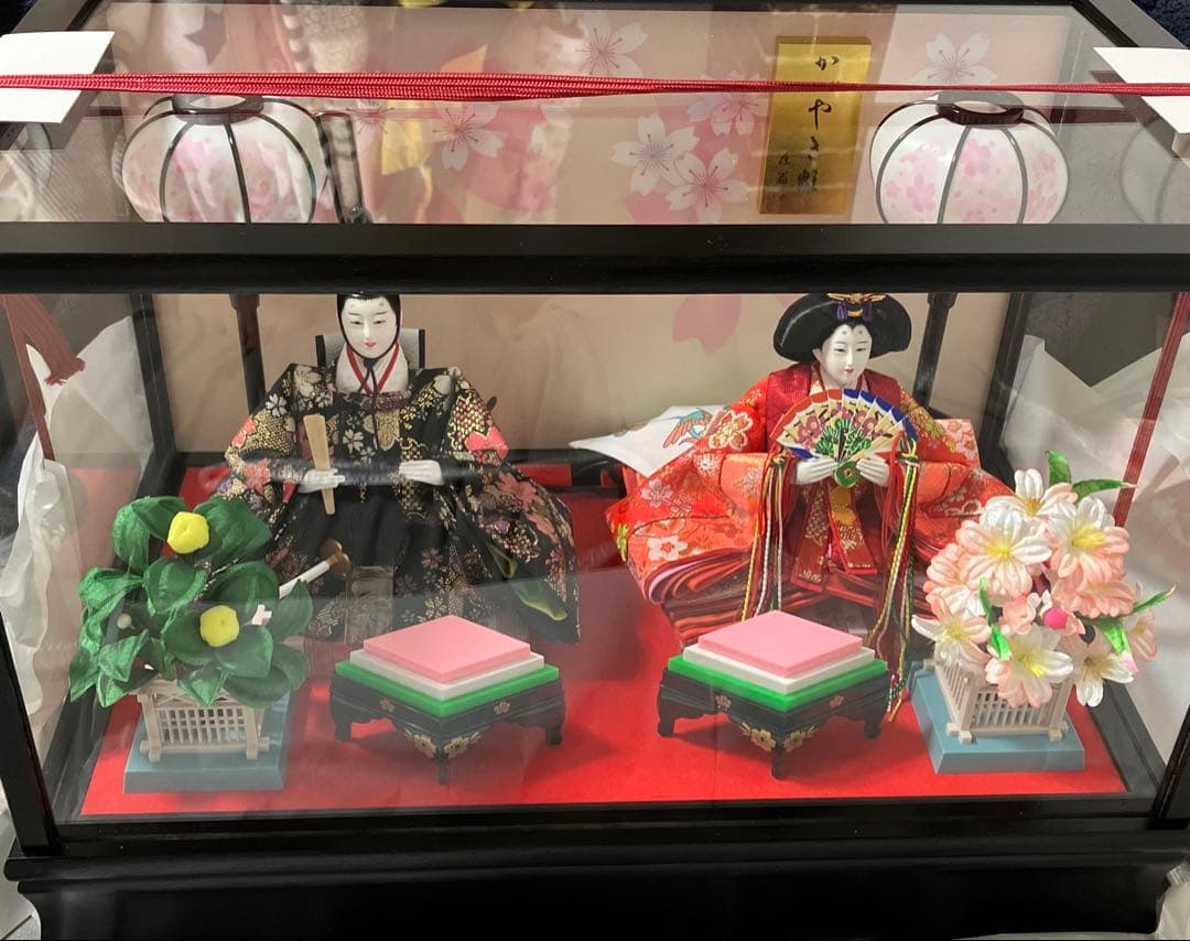 雛人形 ケース入り電気入雪洞付