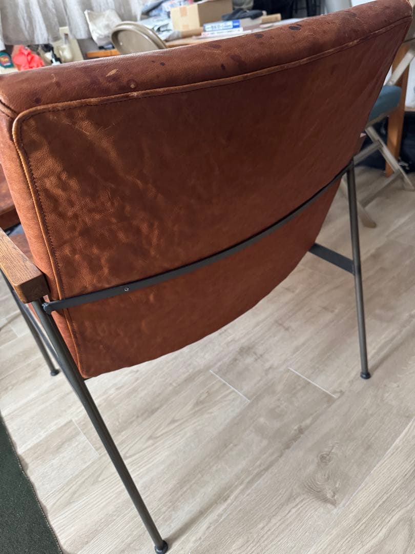 椅子 TRUCK FURNITURE FURROWED-LEATHERARMCHAIR