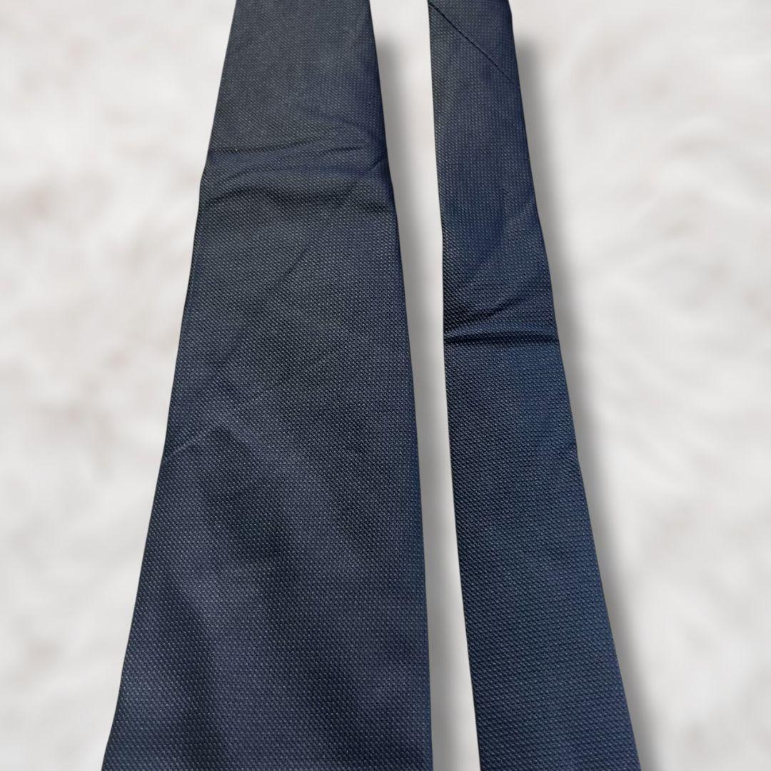 【美品✨】バーバリー ソリッドタイ ダークネイビー ジャガード メンズ ネクタイ
