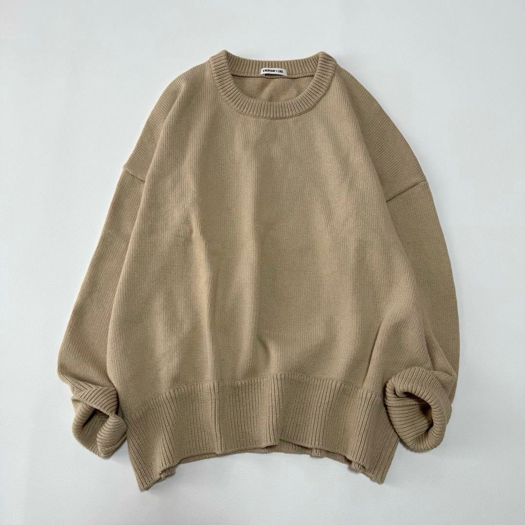 エブリデイアイライク　クルーネックニット　ミドルゲージ　ドゥーズィエムクラス