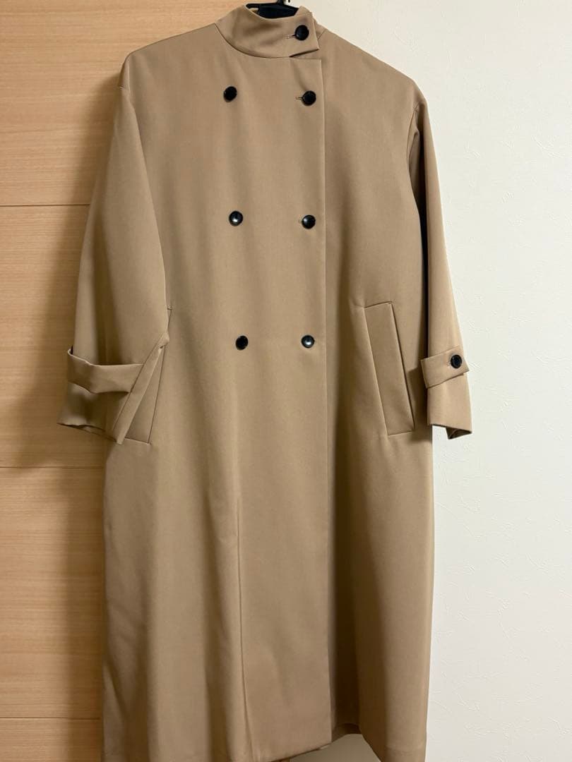 トゥモローランド　カバートクロス　スタンドカラーコート　ベージュ34