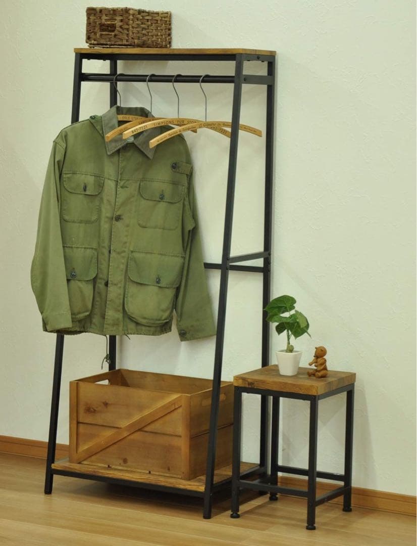 ハンガーラック　木製×ステンレス