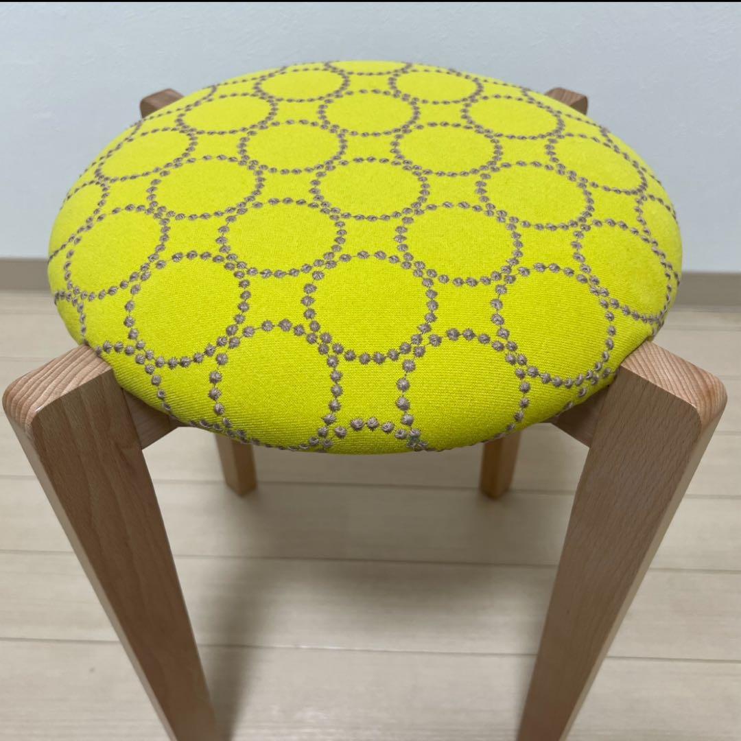 ミナペルホネン スツール タンバリン 角脚 【イエロー/グレー】椅子 チェア