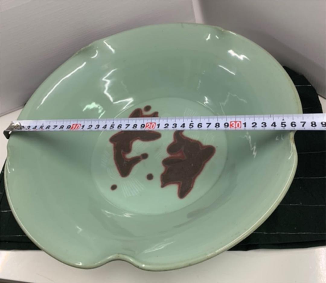 水盤　大きい　メダカ　金魚　花器　アンティーク　玉堂作