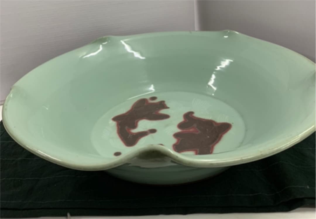 水盤　大きい　メダカ　金魚　花器　アンティーク　玉堂作