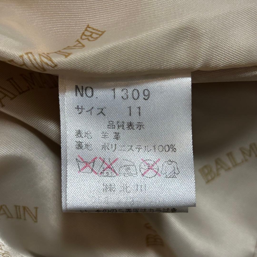 BALMAIN レザーコート アイボリー 11