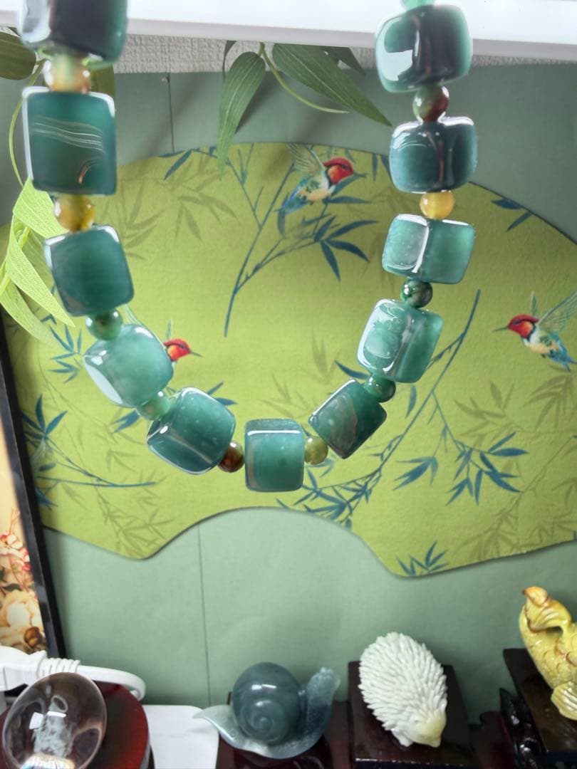 個性‼️天然本翡翠　魅力的な深いブルー、氷藍水原石ブレスレット