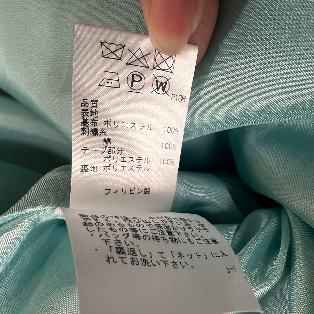 新品タグ付 TOCCA 花柄 刺繍 ワンピース ドレス ブルー 160