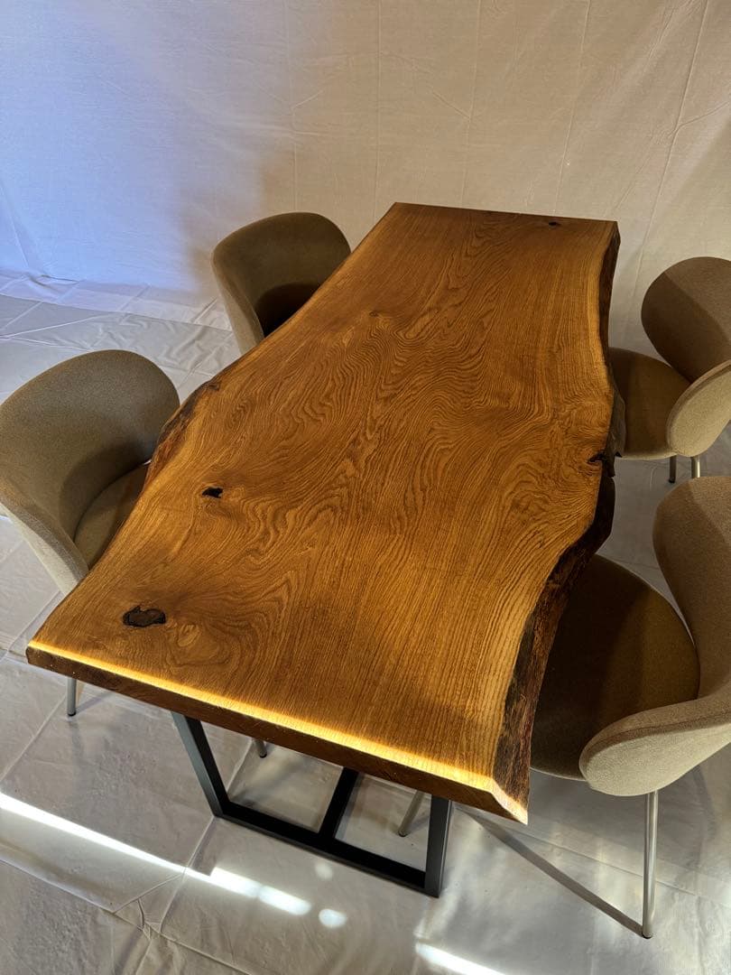 栗一枚板ダイニング 1710mm｜力強い木目の無垢天板