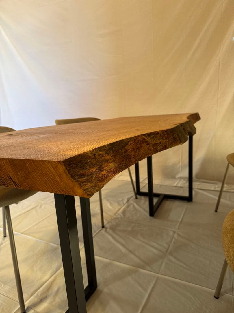 栗一枚板ダイニング 1710mm｜力強い木目の無垢天板