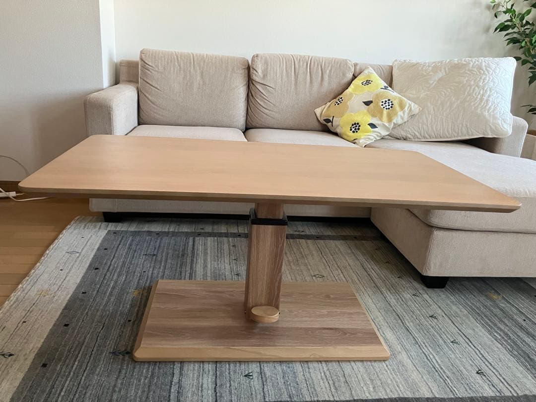 ⭐︎美品⭐︎シギヤマ家具　昇降センターテーブル　ナチュラル木製長方形