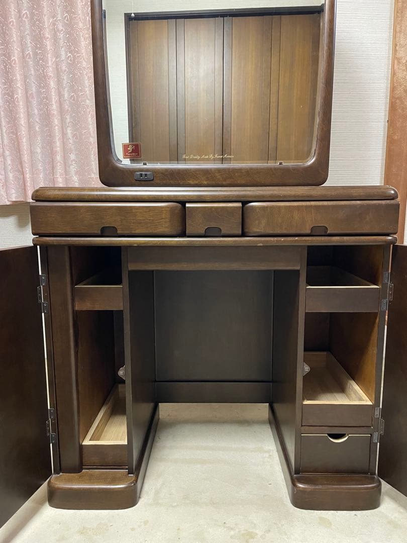 クラシック三面鏡ドレッサー ブラウン