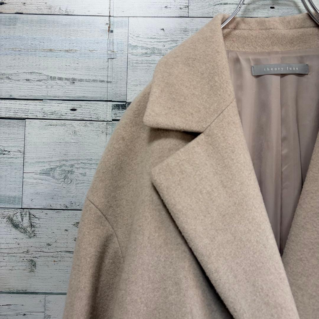 ☆ほぼ未使用☆セオリーリュクス　メルトン素材オーバーサイズロングコート　ベージュ