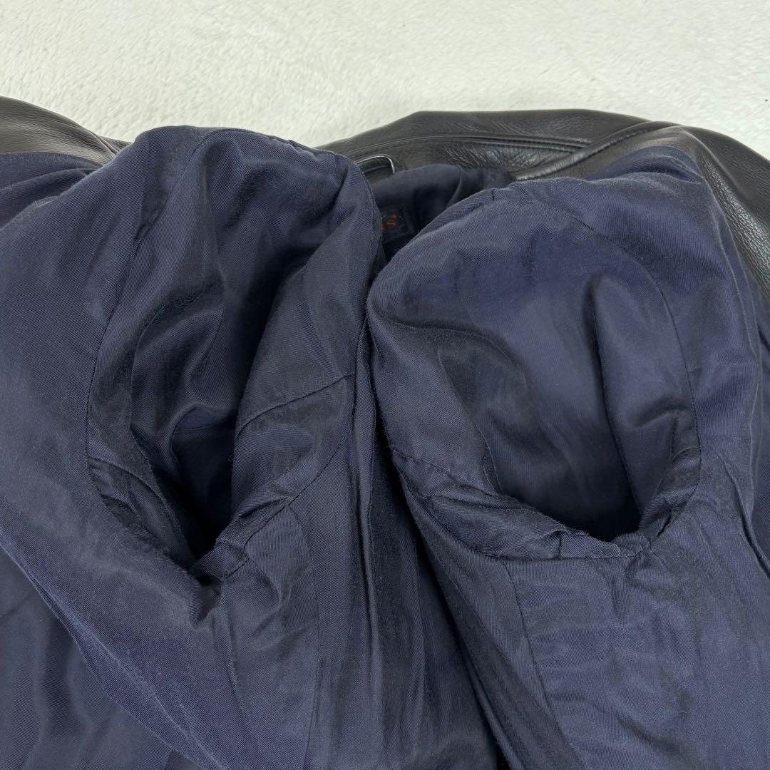 美品 BEAMS+ ライダースジャケット 牛革 ダブル レザージャケット 黒