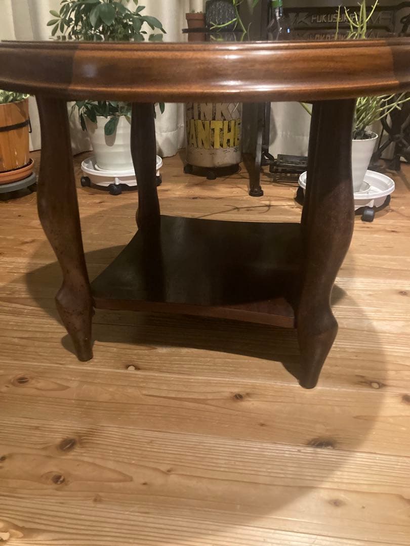 マルニ木工MARNI 昭和レトロ 木製 丸テーブル ローテーブル ②