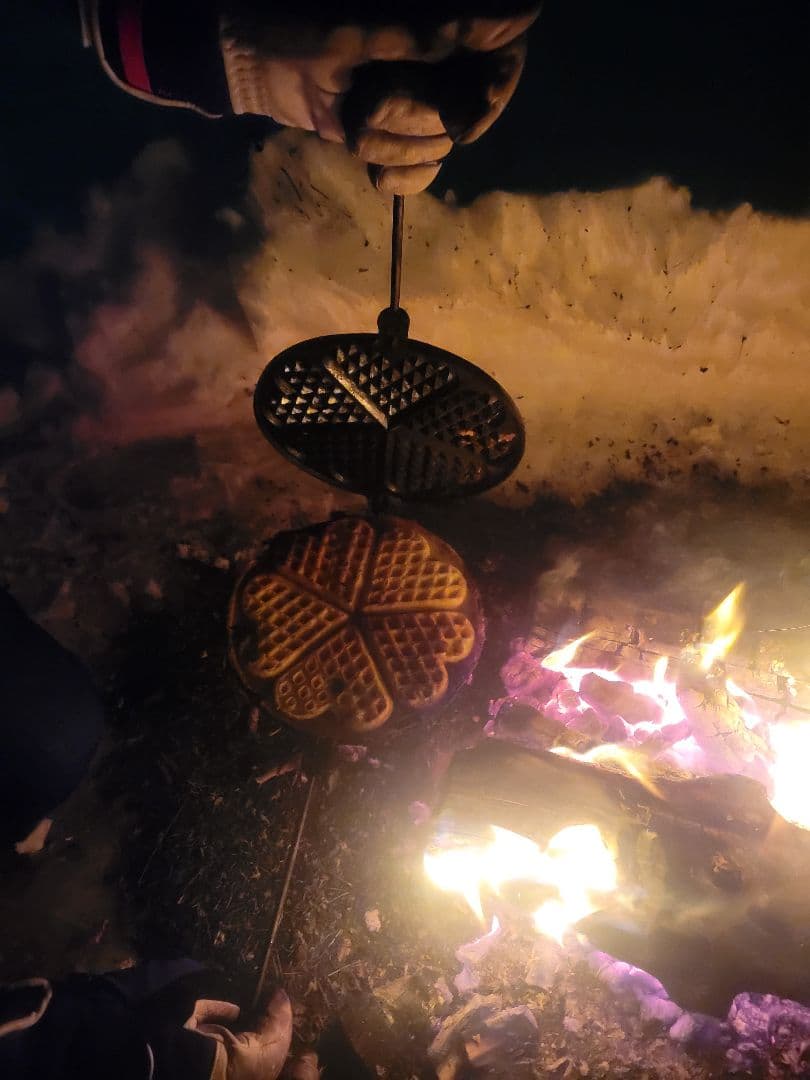 1920年代 スウェーデン 鋳鉄ワッフルメーカー Husqvarna