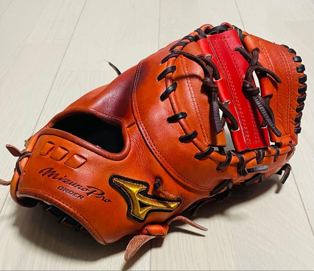 ミズノプロ硬式ファーストミット店舗オーダー5DNA耕作印有り