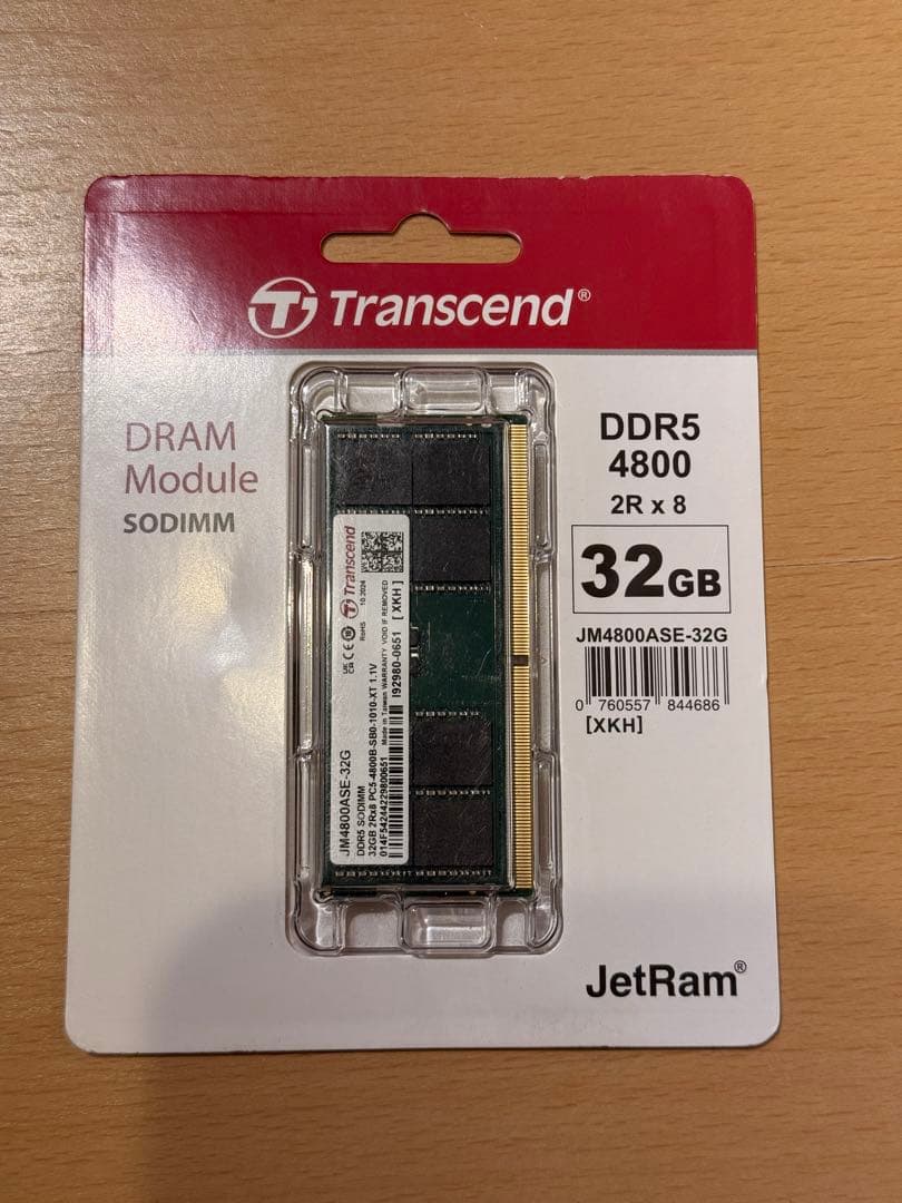 Transcend DDR5 4800 32GB 新品未使用 未開封