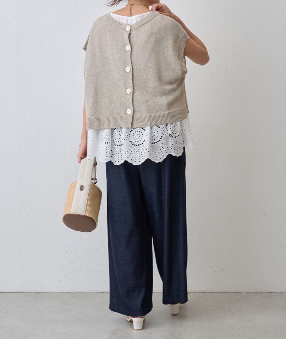 【24SS極美品】BEARDSLEY レースポンチョブラウス　ホワイト