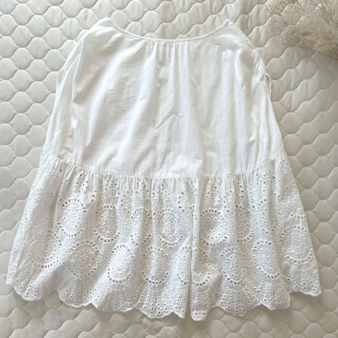 【24SS極美品】BEARDSLEY レースポンチョブラウス　ホワイト