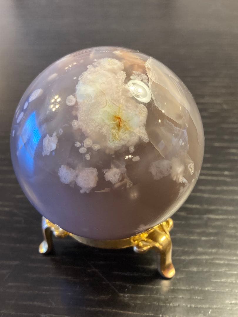 夜桜瑪瑙　フラワーアゲート　スフィア