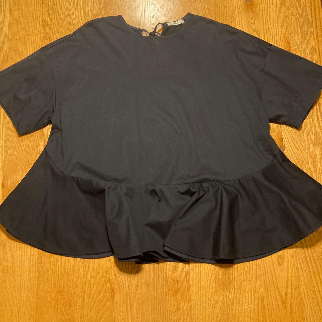 yori ヨリ ヘムフレア トリコット カットソー バックリボン