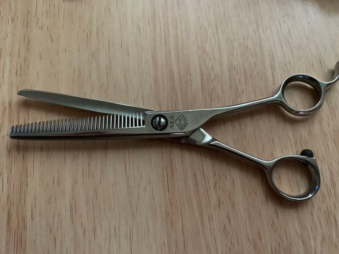 研ぎ済　美品　OK REG セニングシザー 35目
