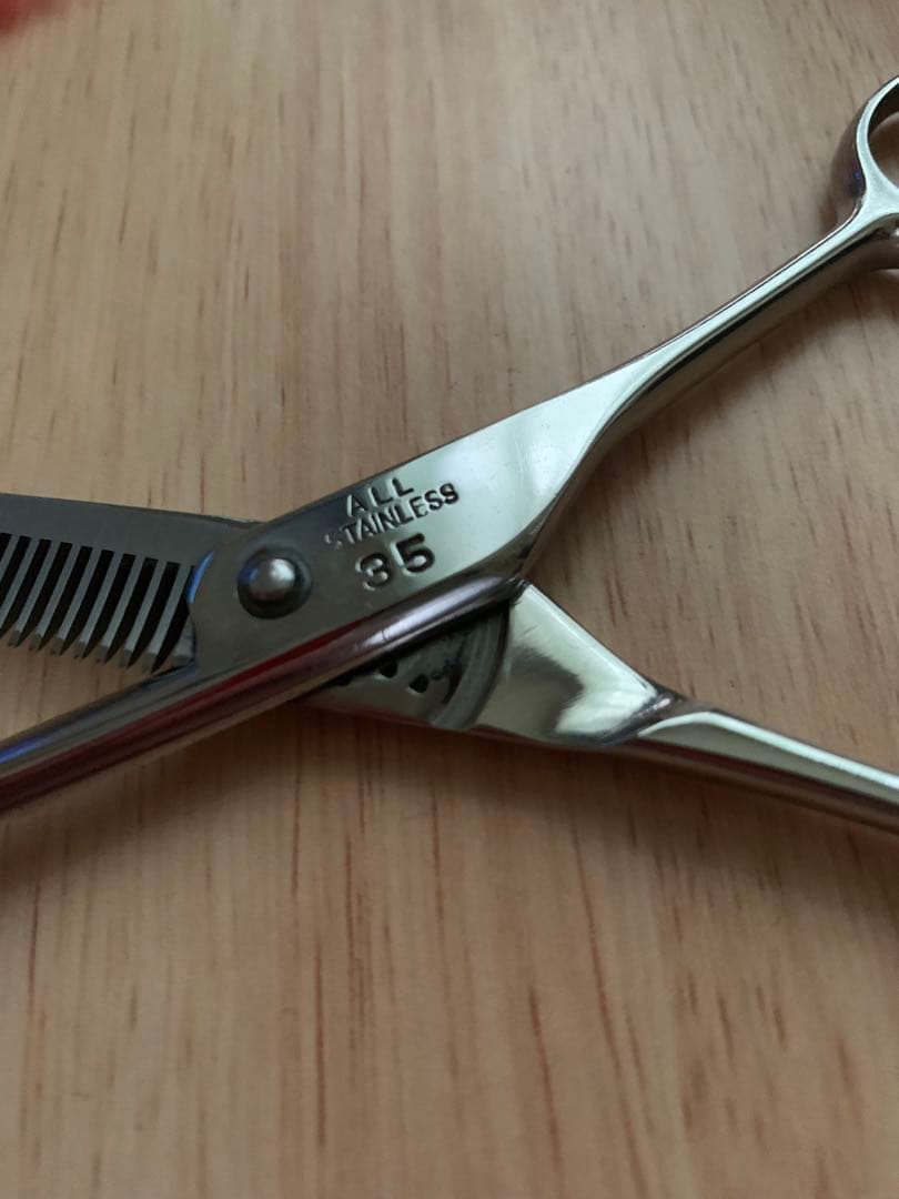 研ぎ済　美品　OK REG セニングシザー 35目